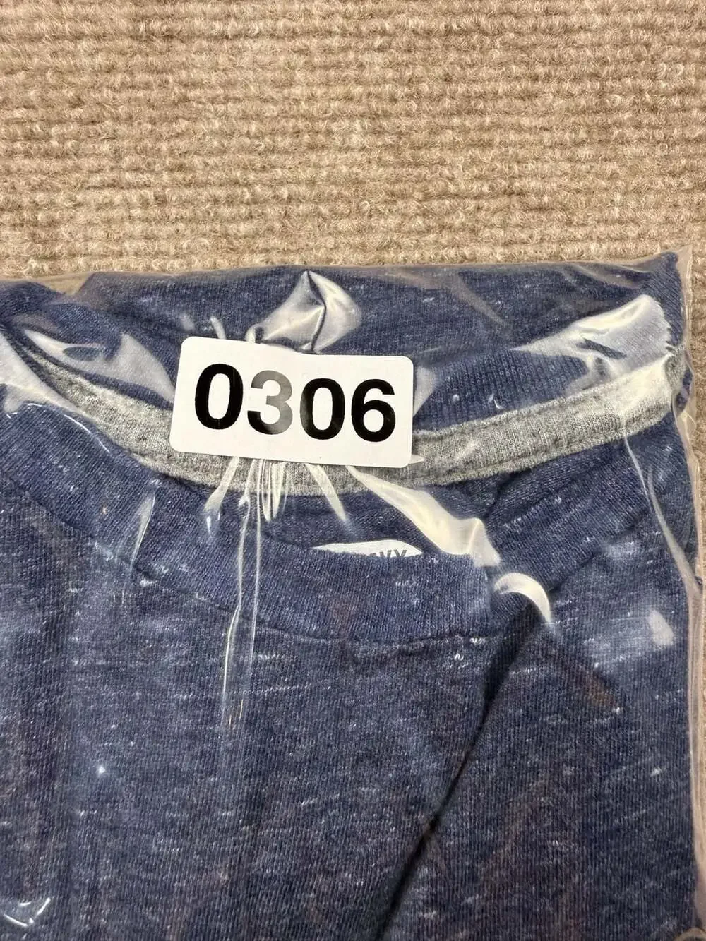 Old Navy Boys Navy Blue Speckled Heather Crew Neck T-Shirt